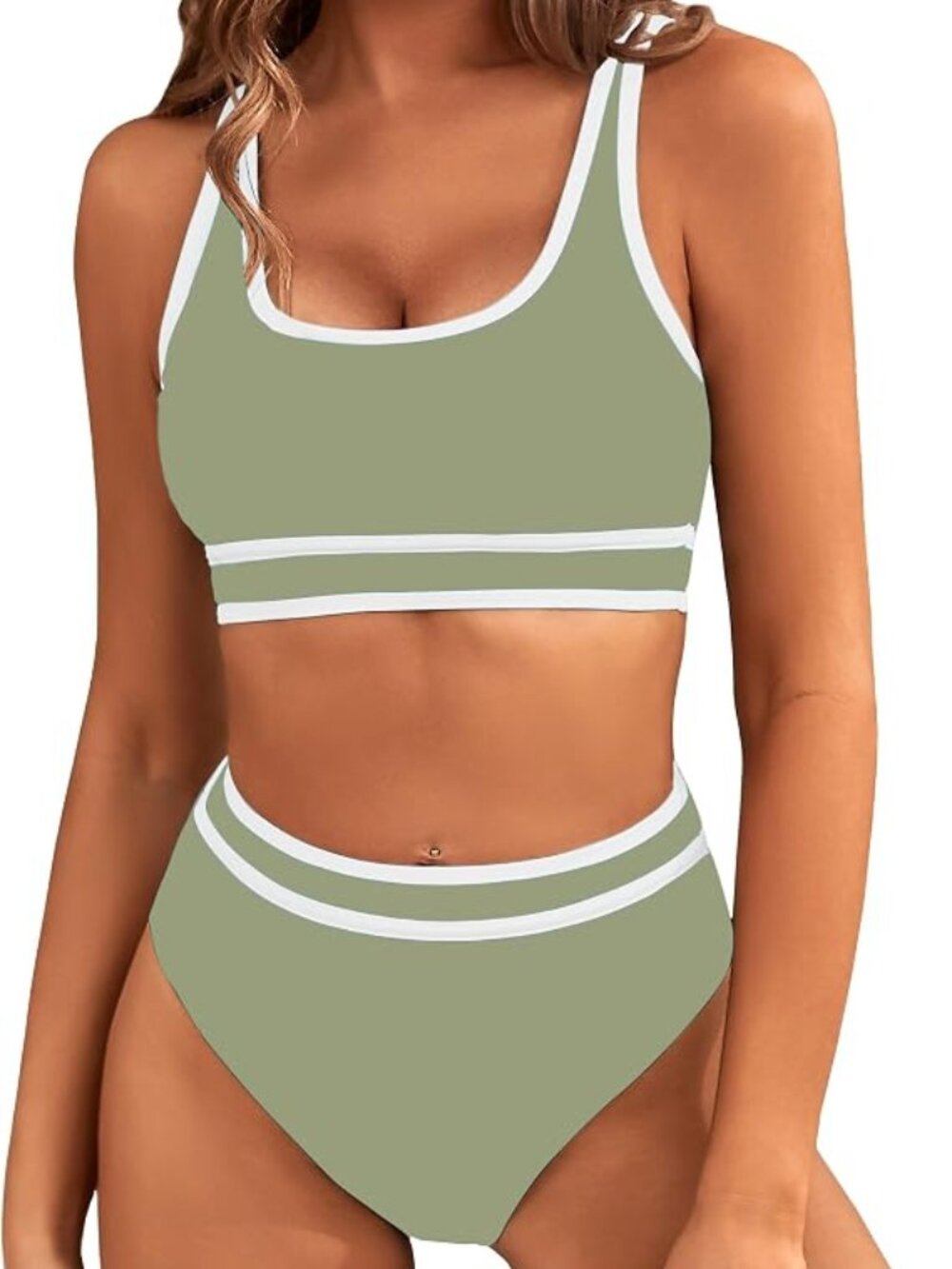 High Waisted Bikini Set Tummy Control  - NWT - L